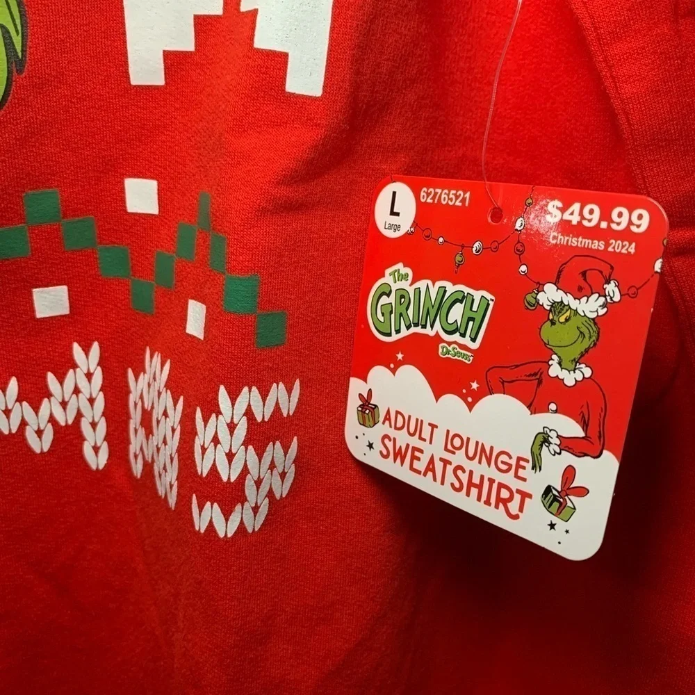 NWT Grinch Merry Christmas Red Sweater Sz Large